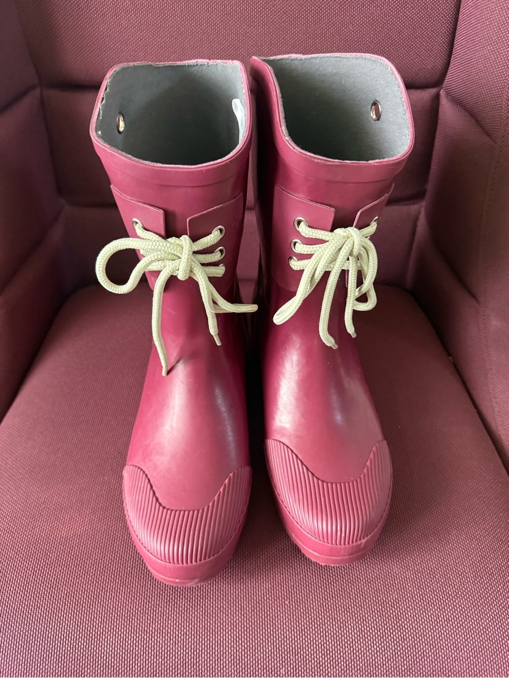 Nomad Pink Lace-Up Women's Rain Boots